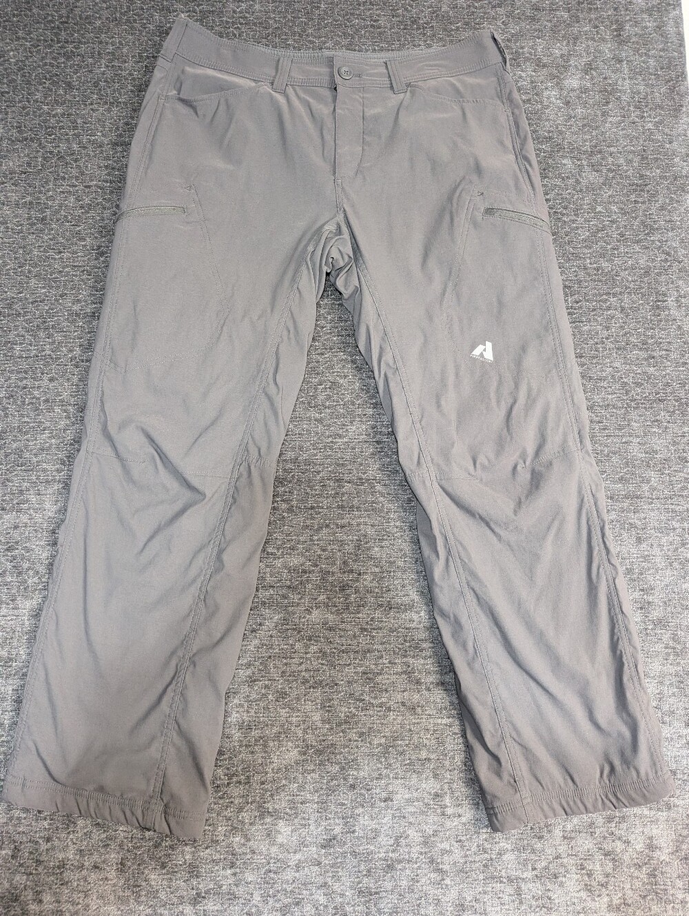 Eddie Bauer First Ascent Guide Pro Pants Mens 36x30 Grey Straight Fleece Lined